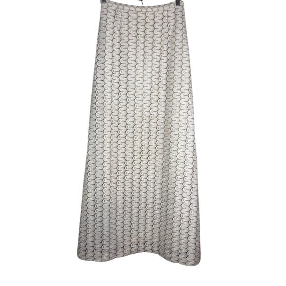 Handmade Maxi Skirt XS Cream Metallic Boho Western Classic Glam Retro Chic 70s - Picture 1 of 12